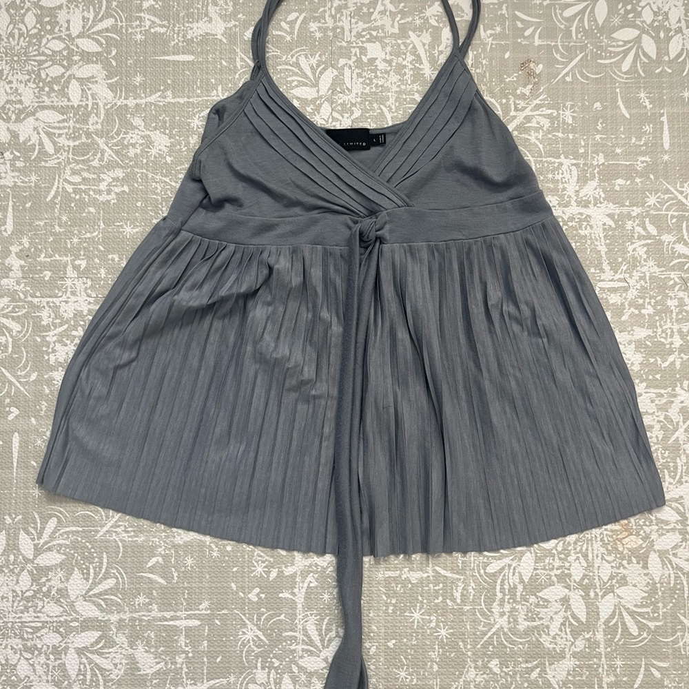 Y2K The Limited Blue Babydoll Top with Pleats